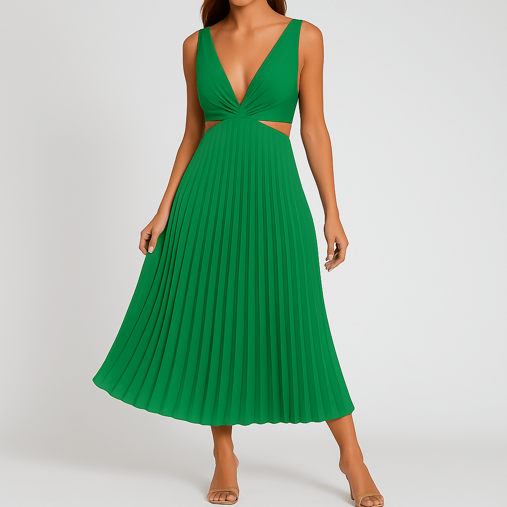 Elegancka plisowana sukienka na wesele