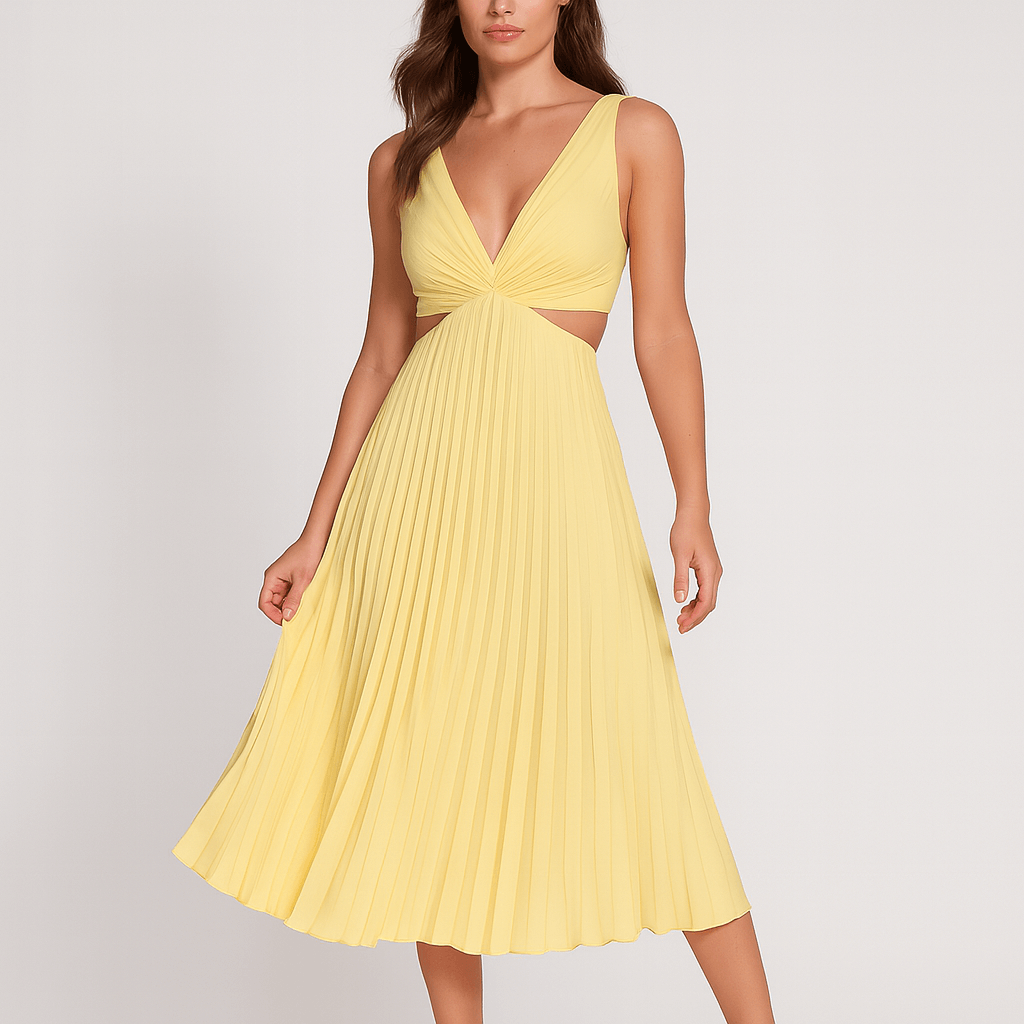 Elegancka plisowana sukienka na wesele