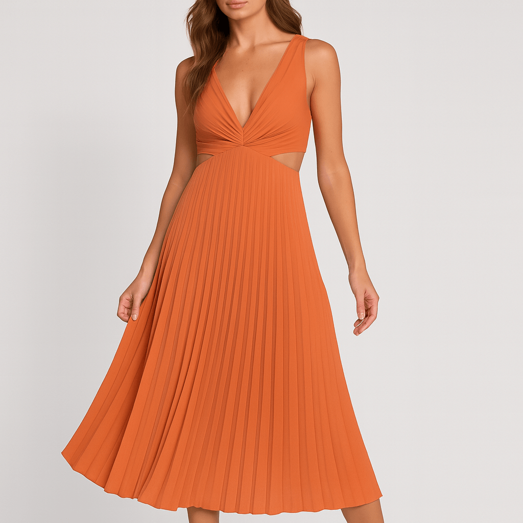 Elegancka plisowana sukienka na wesele