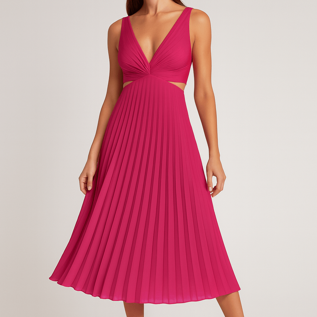 Elegancka plisowana sukienka na wesele