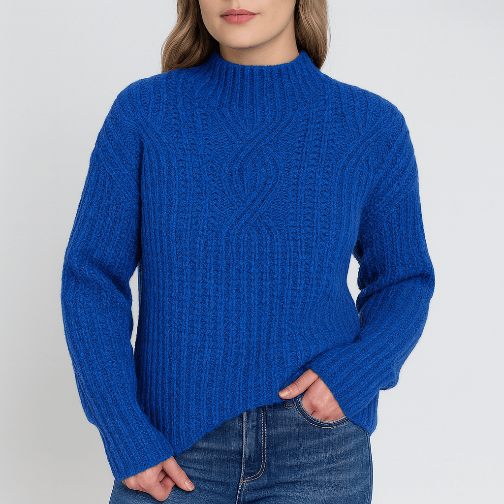 Klasyczny krój z okrągłym dekoltem miękki sweter