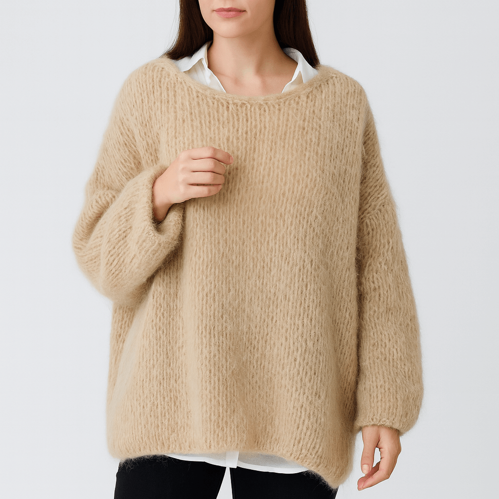 Luźny sweter oversize z dzianiny